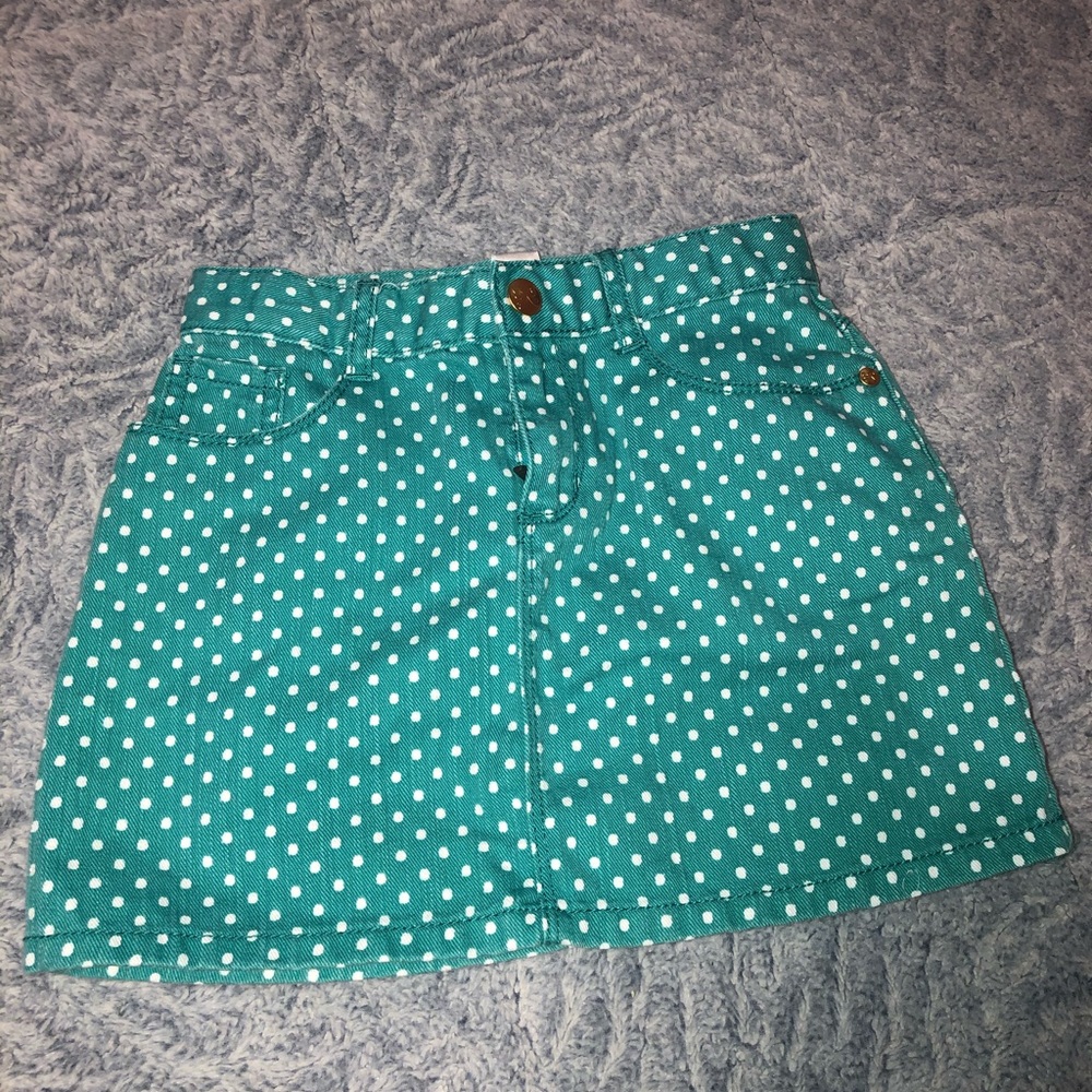 Gymboree New Girl’s Teal Polka Dot Mini Skirt
